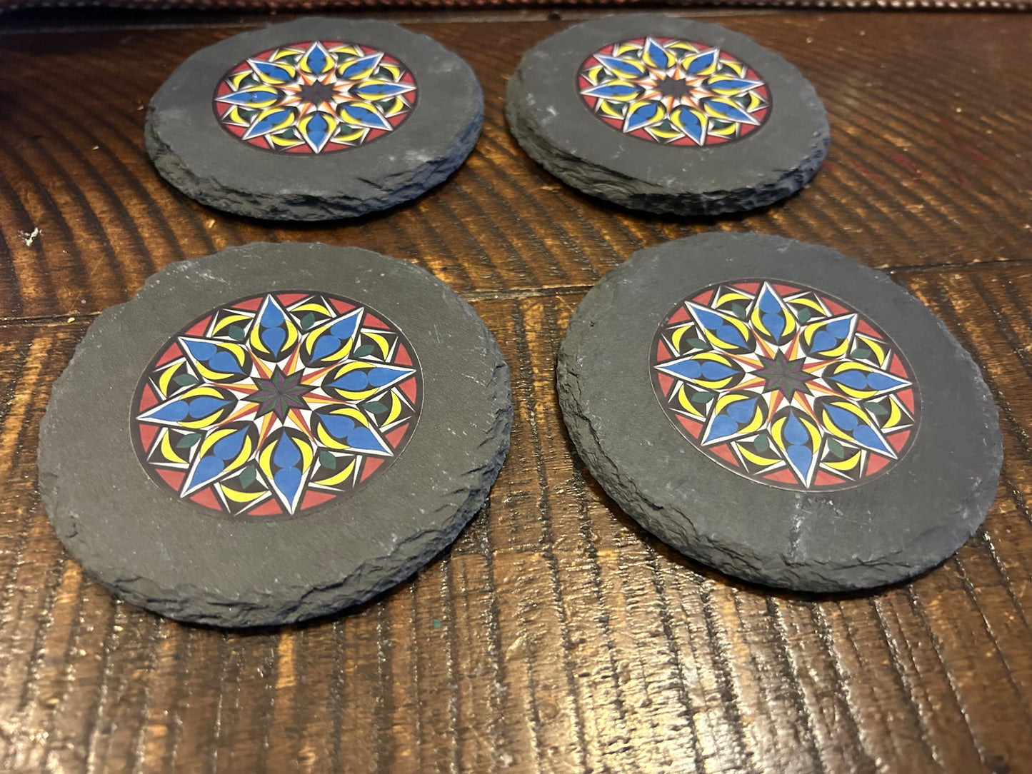4” Slate coasters - “Geo Hex”