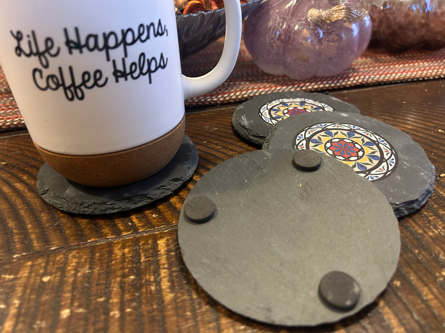 4” Slate coasters “Classic Hex”