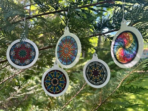 Christmas Ornament set of 5 - White