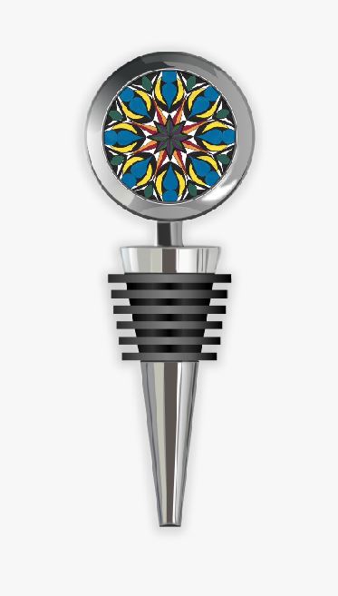 Wine Stopper - Geo pattern