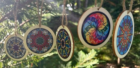 Christmas Ornaments - Wooden set of 5