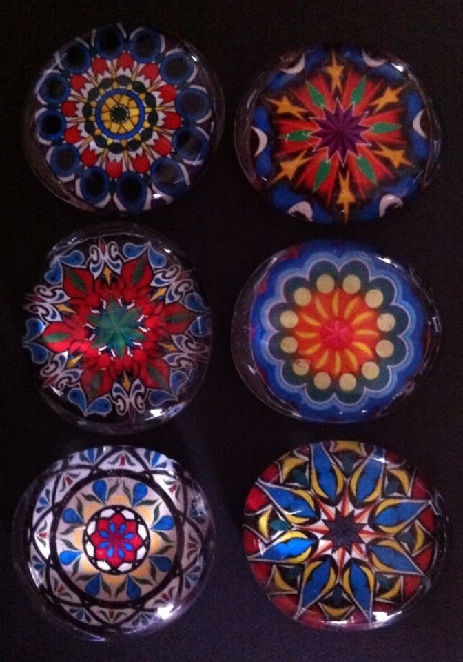 Glass Magnets - Set of 6 - Amplified designs