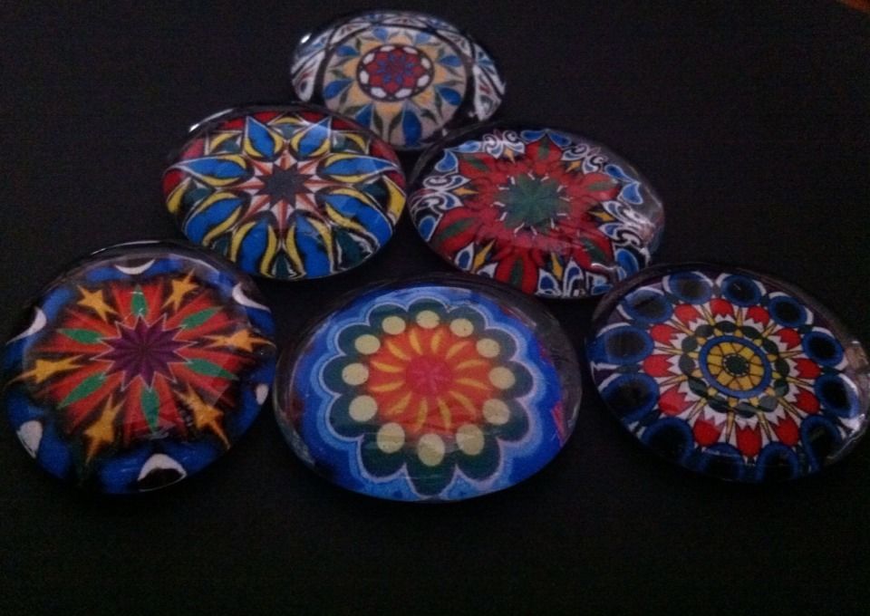 Glass Magnets - Set of 6 - Amplified designs