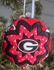 3" Fabric Christmas Ornament - Georgia Bulldogs