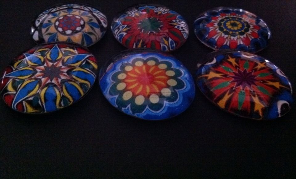 Glass Magnets - Set of 6 - Amplified designs